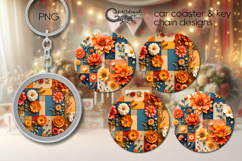 3D Flowers | car coaster &amp; key chain sublimation designs PL Product Image 1