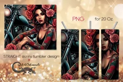Motorcycle girl | Skinny tumbler sublimation design PLUS Product Image 1
