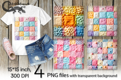 Candy patchwork | 4 PNG retro Sublimation designs Product Image 1