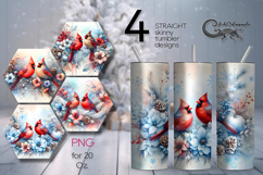 Christmas birds | 4 Cardinal Sublimation Tumbler designs Product Image 1