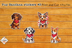 Pup Bandana Stickers #3 | Print and Cut Product Image 1