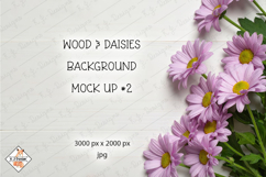 Wood &amp; Daisies Background Mock Up #2 Photo jpg Product Image 1