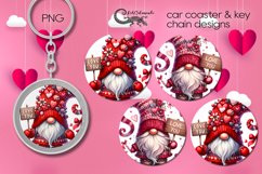 Valentine gnome | coaster &amp; key chain sublumation PLUS4 Product Image 1