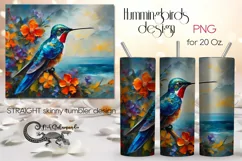 Modern Hummingbird | skinny tumbler Sublimation design PLUS4 Product Image 1