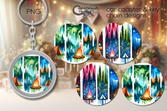 Camping | Car coaster &amp; key chain sublimation design PL4 Product Image 1