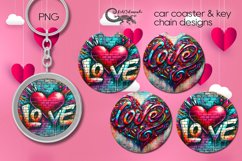 Valentine inscription | Car coaster &amp; key chain designs PL4 Product Image 1