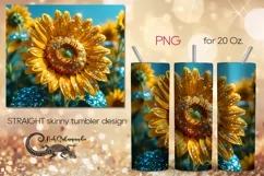Glitter sunflowers | Skinny tumbler Sublimation design PLUS4 Product Image 1