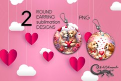 Valentine dog | 2 Sublimation round earring designs2 Product Image 1