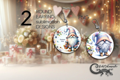 Summer Gnome | Sublimation round earring designs PL4 Product Image 1