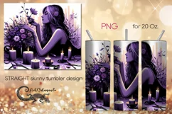 Girl in purple | modern skinny tumbler Sublimation design P4 Product Image 1