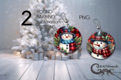 Christmas snowman | retro Round earring Sublimation design4 Product Image 1
