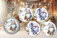 Summer Gnome | flowers Car coaster &amp; key chain designs PL4 Product Image 1