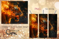 Fire tiger | animals skinny tumbler Sublimation designs PL4 Product Image 1