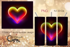 Neon hearts | love Skinny tumbler sublimation design PLUS4 Product Image 1