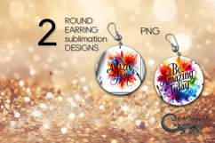 Inspiring Inscription | 2 Round earring sublimation designs4 Product Image 1