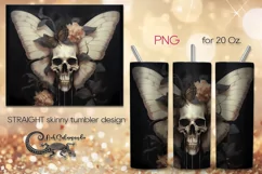 Skulls with butterfly | Halloween Skinny tumbler design PL4 Product Image 1