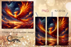 Fire bird | Fantasy skinny tumbler Sublimation design PLUS4 Product Image 1