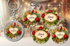 Valentine vintage love | car coaster &amp; key chain designs P4 Product Image 1