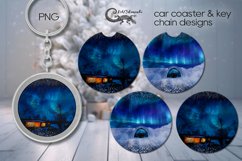 Christmas landscape | Car coaster &amp; key chain sublimation P4 Product Image 1