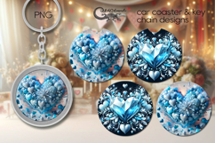 Love hearts | valentine car coaster &amp; key chain designs PL4 Product Image 1