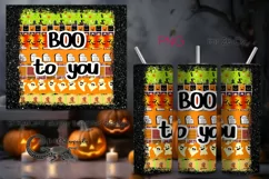 Halloween Inscription | SEAMLESS Skinny tumbler design PLUS4 Product Image 1