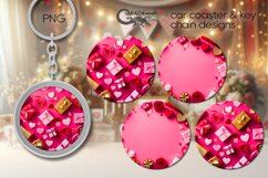 Valentine 3d hearts | pink coaster &amp; key chain design PLUS2 Product Image 1