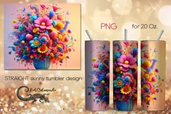 Flowers fantasy| modern skinny tumbler Sublimation design P4 Product Image 1