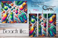 BeachLife | tropical Skinny Tumbler Sublimation design PLUS4 Product Image 1