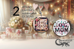 Dogs mom | 2 pets Round earring sublimation designs PL4 Product Image 1