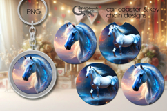 Horse | style Car coaster &amp; key chain sublimation PL4 Product Image 1