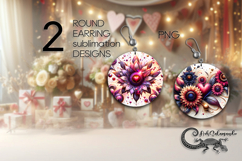 Fairy sunflowers | America Round earring sublimation PL4 Product Image 1