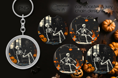Vintage Halloween | car coaster &amp; key chain sublimation P4 Product Image 1