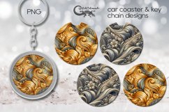 Metallic | Sublimation car coaster &amp; key chain design PLUS4 Product Image 1