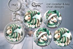 Christmas horse | Car coaster &amp; key chain sublimation PL4 Product Image 1