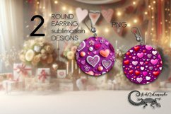 Purple Valentine | round earring Sublimation designs P4 Product Image 1