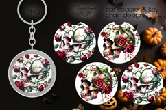 Gothic skulls | coaster &amp; key chain sublimation design P4 Product Image 1