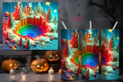3d Christmas landscape | Skinny Tumbler Sublimation PLUS4 Product Image 1