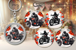 Motorcycle &amp; flower | Bike Car coaster &amp; key chain design P4 Product Image 1