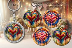 Boho hearts | valentine car coaster &amp; key chain designs PL4 Product Image 1