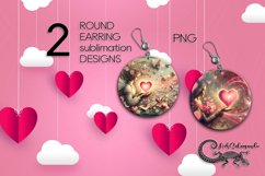 Valentine vintage | Sublimation round earring designs 2 Product Image 1