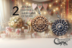 Pastel mandala | Round earrings sublimation design PL4 Product Image 1
