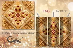Embroidery | gold skinny tumbler Sublimation design PLUS4 Product Image 1