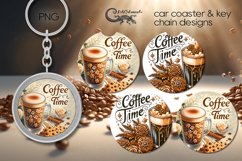 Watercolor Coffee| car coaster &amp; key chain design PL4 Product Image 1