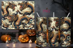 Chinese dragon | Retro Skinny tumbler sublimation design PL4 Product Image 1