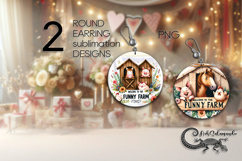 Funny farmhouse | 2 Round earring Sublimation designs PL4 Product Image 1