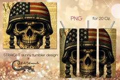 Patriotic Skulls | Vintage Skinny tumbler sublimation PLUS4 Product Image 1