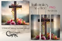Christian cross | Skinny tumbler Sublimation design PLUS4 Product Image 1