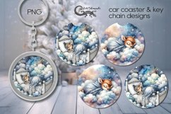 Sleeping baby | Sublimation Car coaster &amp; key chain PLUS4 Product Image 1