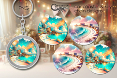Beach Life | summer Car coaster &amp; key chain designs PL4 Product Image 1