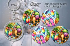 Bright Beach Life | 2 Car coaster &amp; key chain designs PLUS4 Product Image 1